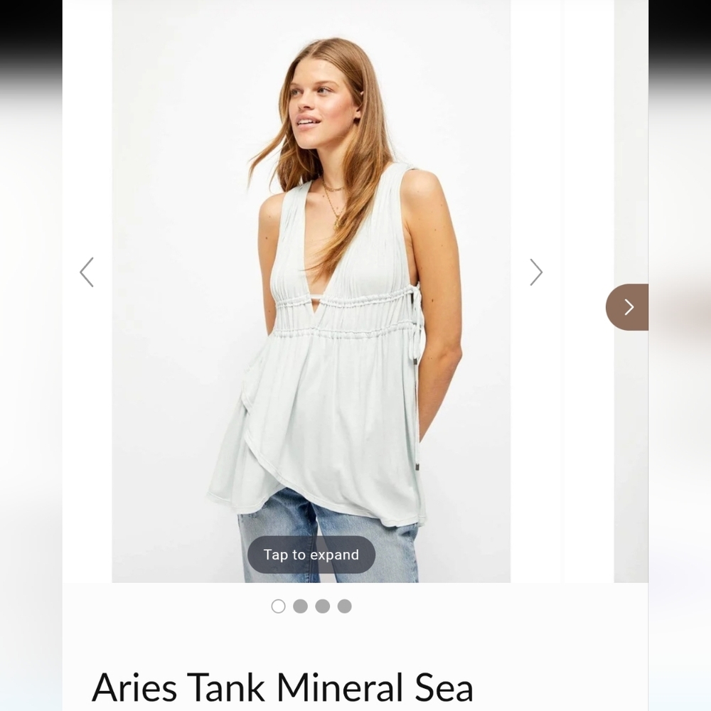 🧶 Free People Aries Tank in Mineral Sea